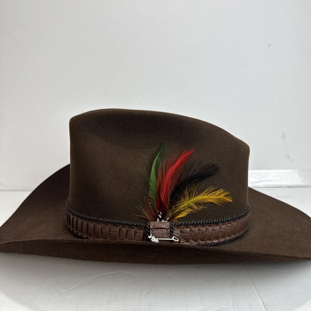 John B Stetson 3X Beaver Cowboy Hat Size 7 1/2  Brown XXX Stetson